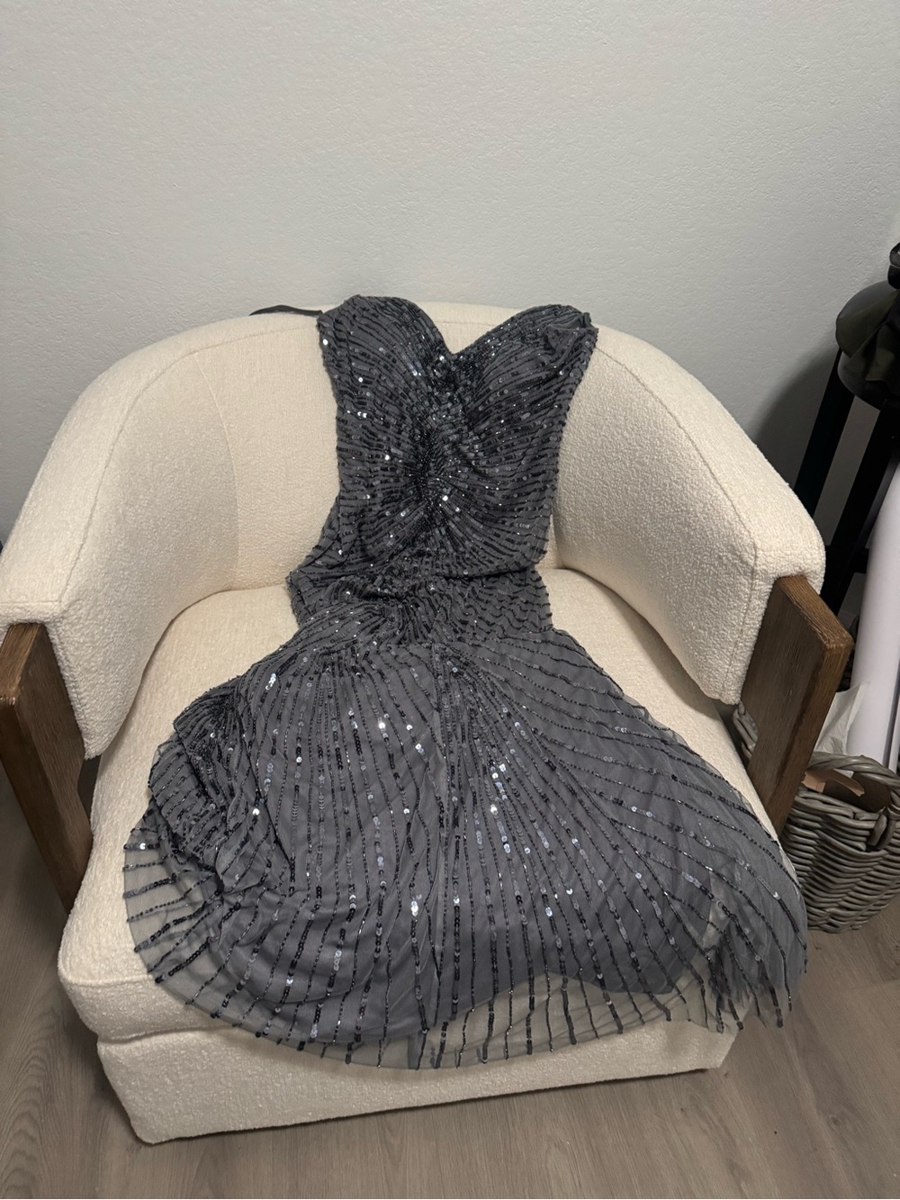 Patra Strapless Sequin Maxi Dress - Charcoal Gray
